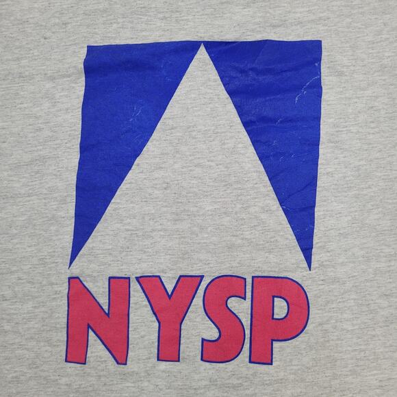 Vintage 90s Champion NYSP Shirt L/XL 22x28 Gray Spellout USA - Picture 8 of 12